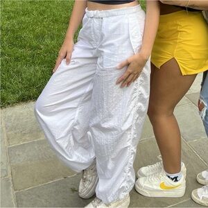 Aritzia TNA Parachute Pants Snowy White Nylon